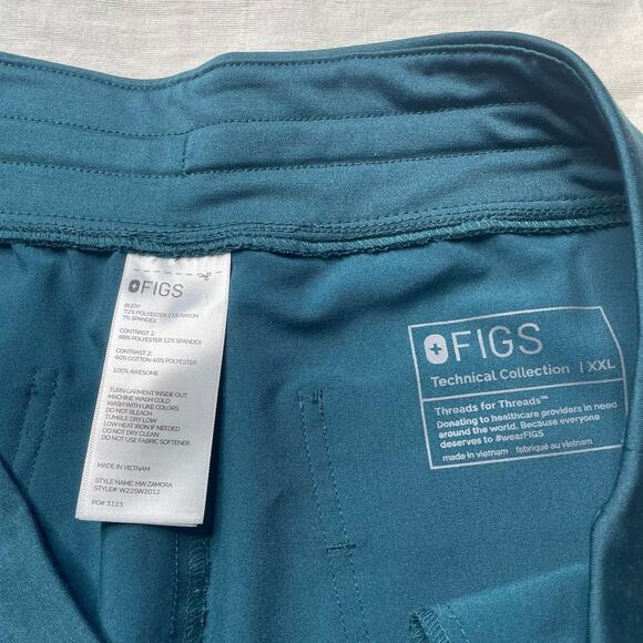 Figs Caribbean Blue Jogger Scrub Pants Size XXL PO 3123 - Picture 4 of 4